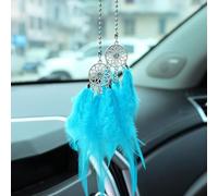 Mini atrapasueños para el interior del coche, para espejo retrovisor de coche, con múltiples colores, campanillas dobles E5w8, accesorios colgantes