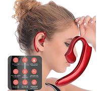 Mini Auricular Tooth Auriculares de conducción Deportiva Auriculares para Juegos de música Auriculares estéreo Bone- Auriculares inalámbricos con Gancho para la Oreja Auriculares (Red, One Size)