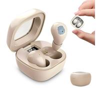 Mini auriculares invisibles inalámbricos para el trabajo, auriculares ocultos de bajo perfil con pantalla LED, batería de 24 horas, auriculares pequeños con cable USB, tapas de repuesto, ajuste seguro