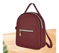 Mini Backpack Purse - PU Leather Mini Backpack For Women | Casual PU Leather Backpacks For Teen Girls With Zipper Pockets | 18x6x20cm Red Black Brown Gray Pinkish - For Shopping Dating Work Comm