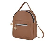 Mini Backpack Purse - PU Leather Mini Backpack For Women | Casual PU Leather Backpacks For Teen Girls With Zipper Pockets | 18x6x20cm Red Black Brown Gray Pinkish - For Shopping Dating Work Comm