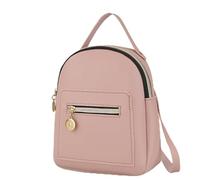 Mini Backpack Purse - PU Leather Mini Backpack For Women | Casual PU Leather Backpacks For Teen Girls With Zipper Pockets | 18x6x20cm Red Black Brown Gray Pinkish - For Shopping Dating Work Comm, rosa