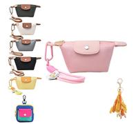 Mini Backpack Style Coin Purse with Detachable Wrist Strap, Pink and Blue Zippered Pouch for Everyday Use (Pink)