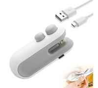Mini Bag Sealer and Cutter Rechargeable, 2025 New Rechargeable 2 in 1 Heat Sealer, Magnetic design, Easy to Use, Portable Mini Vacuum Sealer for Food Chips and Other Food Bags (White*1)