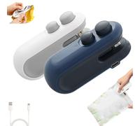 Mini Bag Sealer with Cutter and Magnet, Mini Sealer Small Household Hand Pressure Sealer, 2 in 1 Bag Sealers and Cutter, Portable Snack Plastic Bags Heat Sealing Machine, Rechargeable (Mix*2)
