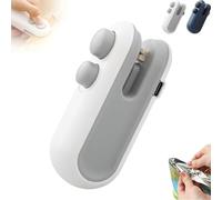 Mini Bag Sealer with Cutter and Magnet, Pickelect/Gettoreach Mini Bag Sealer, Small Household Hand Pressure Sealers, Portable Snack Plastic Bags Heat Sealing Machine, for Plastic Bags (White)