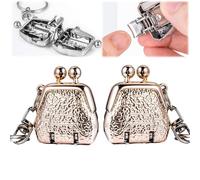 Mini Bag-Shaped Folding Nail Clippers, Foldable Portable Travel Size Luxury Nail Cutter, Stainless Steel Mini Fingernail Clipper with Keyring,for home, travel, keeps nails neat anytime (gold/2pcs)