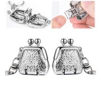 Mini Bag-Shaped Folding Nail Clippers, Foldable Portable Travel Size Luxury Nail Cutter, Stainless Steel Mini Fingernail Clipper with Keyring,for home, travel, keeps nails neat anytime (silver/2pcs)