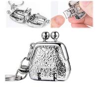 Mini Bag-Shaped Folding Nail Clippers, Foldable Portable Travel Size Luxury Nail Cutter, Stainless Steel Mini Fingernail Clipper with Keyring,for home, travel, keeps nails neat anytime (silver)