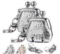 Mini Bag-Shaped Folding Nail Clippers,Stainless Steel Mini Fingernail Clipper with Keyring, Foldable Portable Travel Size Luxury Nail Cutter, Practical and Beautiful (Silver*2)