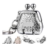 Mini Bag-Shaped Folding Nail Clippers,Stainless Steel Mini Fingernail Clipper with Keyring, Foldable Portable Travel Size Luxury Nail Cutter, Practical and Beautiful (Silver)