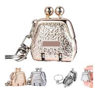 Mini Bag-Shaped Folding Nail Clippers, Stainless Steel Mini Fingernail Clipper with Keyring, Foldable Portable Travel Size Luxury Nail Cutter, Beautiful, Convenient And Practical (Gold)