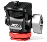 Mini Ball Head, Andoer Camera Monitor Mount Mini Ball Head con Adaptador de Zapata fría para Monitor de luz de Video LED