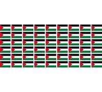 Mini banderas Conjunto de lisa - 20x12mm - autoadhesivo - Palestina - Bandera de la etiqueta engomada - oficina, coche, casa y para la escuela - 54 pieza