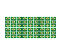 Mini banderas Conjunto de lisa - 20x12mm - Brasil - Autoadhesivas - tatuajes de la bandera - para el coche, Oficina y Hogar - 54 piezas