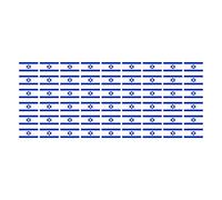 Mini banderas Conjunto de lisa - 20x12mm - Israel - Autoadhesivas - tatuajes de la bandera - para el coche, Oficina y Hogar - 54 piezas
