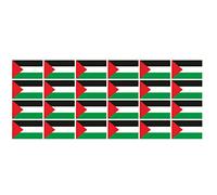 Mini banderas Conjunto de lisa - 33x20mm - Palestina - Autoadhesivas - tatuajes de la bandera - para el coche, Oficina y Hogar - 24 piezas