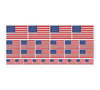 Mini banderas Conjunto de lisa - 4x 51x31mm+ 12x 33x20mm + 10x 20x12mm- autoadhesivo - USA - Autoadhesivas - tatuajes de la bandera - para el coche, Oficina y Hogar - Set of 26