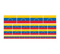 Mini banderas Conjunto de lisa - 4x 51x31mm+ 12x 33x20mm + 10x 20x12mm- autoadhesivo - Venezuela - Autoadhesivas - tatuajes de la bandera - para el coche, Oficina y Hogar - Set of 26