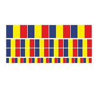 Mini banderas Conjunto de lisa - 4x 51x31mm+ 12x 33x20mm + 10x 20x12mm - Rumania - Autoadhesivas - tatuajes de la bandera - para el coche, Oficina y Hogar - Set of 26