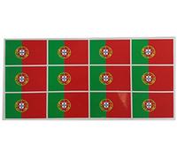 Mini banderas Conjunto de lisa - 50x31mm - autoadhesivo - Portugal - Bandera de la etiqueta engomada - oficina, coche, casa y para la escuela - 12 pieza