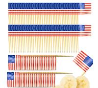 Mini banderas en los palos - Bandera Stick | Banners de banderas | Toppers del cupcake Germany Droop | Banner americano en barra, toppers cupcakes en Alemania, 100 piezas de cóctel de madera,