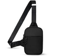 Mini bandolera para hombres y mujeres, pequeña mochila cruzada para hombro, riñoneras, bolsa de bolsillo personal, bolsa de pecho casual para teléfono, Negro: pequeño (largo x ancho x alto = 6.7 x 1.2
