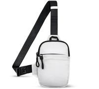 Mini bandolera para hombres y mujeres, pequeña mochila cruzada para hombro, riñoneras, bolsa de bolsillo personal, bolsa de pecho casual para teléfono, Blanco: mini (largo x ancho x alto = 5.1 x 1.2 x
