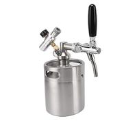 Mini Barril De Acero Inoxidable De 2L, Barril Growler, Cantina, Cerveza Artesanal, Elaboración Casera Con Calibre De 60PSI para Barra Casera