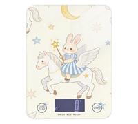 Mini báscula impermeable de conejo de caballo de dibujos animados beige para alimentos, 11 libras/0 18 onzas, escala de 5 kg/5 g en gramos y onzas con 4 unidades para pérdida de peso (pilas no