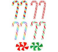Mini Bastones de Caramelo Navideños Decoraciones de Bastone de Caramelos Falsos Árboles de Navidad Colgante de Candy Cane para Interior Exterior Christmas Tree Fiesta Navideña (Juego A-60pcs)