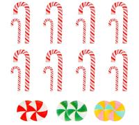 Mini Bastones de Caramelo Navideños Decoraciones de Bastone de Caramelos Falsos Árboles de Navidad Colgante de Candy Cane para Interior Exterior Christmas Tree Fiesta Navideña (Juego D-50pcs)
