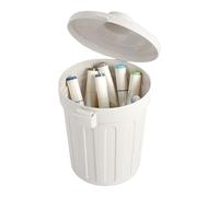 Mini basura para mesa | Small Waste Bin Basket With Lid - Compacto Small Lidded Basura Bin For Bathroom, Kitchen, Bedroom, Office, Dorm Room, Car, Interior Home Organization, Oro Tabletop Use