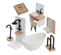 Mini Bathroom Set, Compact Scene Model, Reliable Doll Furniture, Kids Pretend Play, Functional Simulation House Adornments, Practical Equipment for Home, School, Collection