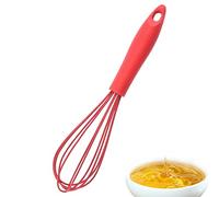 Mini batidor de silicona, herramienta para cocinar huevos, batidor de 6,3x6,3x26,3 CM con mango antideslizante, utensilio de cocina resistente al calor, utensilio de cocina con diseño flexible, acceso