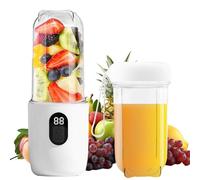 Mini Batidora Portátil, 400ml Mini Licuadora De Jugo Portátil, Batidora De Vaso Portatil, Recargable USB Batidor Smoothie Con 16 Cuchillas, Licuadora Portatil Para Deportes, Viajes, Senderismo(blanco)