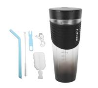 Mini batidora portátil recargable USB, licuadora eléctrica 460ml negra con motor 20000RPM - rápida y fácil de limpiar, resistente al agua para casa, deportes y viajes (negro)