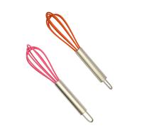 Mini batidores de 6 pulgadas, 2 piezas, batidor de acero inoxidable + gel de s lice, batidora de mano para huevos, harina, pasteles, huevos, coci