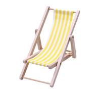Mini Beach Chair - Mini Wooden Folding Beach Sünbath Chair | Foldable Deck Bench Decoration Lightweight Sturdy Wood Cloth | For Dołlhouse Enthusiasts Home Desk Garden Decor Furniture Accessories