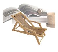 Mini Beach Chair | Tiny Wooden Lounge Chair | Tabletop Decor Lounger Model, Doll House Furniture Ornament for Desk Bookshelf