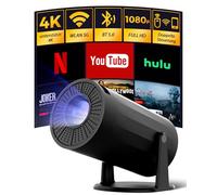 Mini Beamer, 4K FHD 1080P 180°Rotah Portable Projektor Klein Videoprojektor Unterstützt 2.4/5G Dual WiFi und BT5.0, mit Android und IOS 11.0 Heimkino Smart Beamer Doppelsteuerung mit Maus