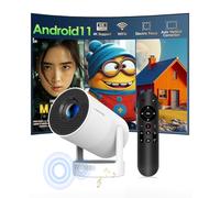 Mini Beamer Portátil con Android 11, Proyector 4k 1080P Full HD Soporte 260ANSI Enfoque Eléctrico, Videoproyector WiFi 6 BT 5.4, Cine Proyector 180 ° Se Puede Girar para TV Stick