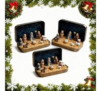 Mini BeléN NavideñO En Caja De Lata, BeléN De Bolsillo Artesanal. Viene En Un Hermoso Empaque Y Listo Para Regalar. ,3pcs