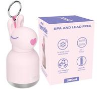 Mini Bestie - Botella de agua coleccionable con personajes para todas las edades, acero inoxidable a prueba de fugas, 6.7 onzas, sin BPA, con correa y clip, botella aislada para viajes, trabajo y
