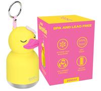 Mini Bestie - Botella de agua coleccionable de personajes para todas las edades, acero inoxidable a prueba de fugas, 6.7 onzas, sin BPA, con correa y clip, botella aislada para viajes, trabajo y