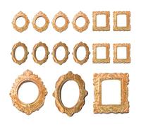 Mini Bilderrahmen | Retro Fotorahmen | Harz Rahmen Set - Retro Charme Für Jeden Raum 15 Stück Harz Golden 3.2x3.9cm | Mini Fotorahmen Aufhängbar Schmuck Kühlschrank | Zuhause Hotel Party Galerie Gesch