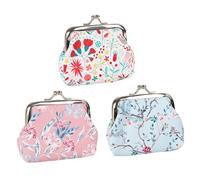 Mini Billetera De Monedas De 3 Piezas, Impresión Floral, Bolsa De Almacenamiento Exquisita Y Elee, Multifunción, Viaje Conveniente Al Aire Libre, Contenedor De Almacenamiento De Monedas.