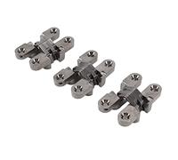 Mini Bisagras de cerradura de puertas Aleación de zinc Invisible 180 Grados Bandeja cruzada Joya de joya dura dura plateada