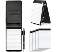Mini Bloc de Notas, Cuaderno Pequeño, 14 x 8,5 cm Libreta Pequeña de Bolsillo, Pelle PU Libreta de Bolsillo, con Penna e Quattro Blocchi per Appunti di Ricambio, adatto per homeschool, ufficio
