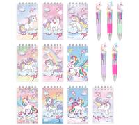 Mini Bloc De Notas Espiral Con Bolígrafo Retráctil De 4 Colores | 10 Mini Libretas Espiral Y 5 Bolígrafos De 4 Colores, Set De Papelería Para Colegio, Oficina, Fiesta Y Regalo